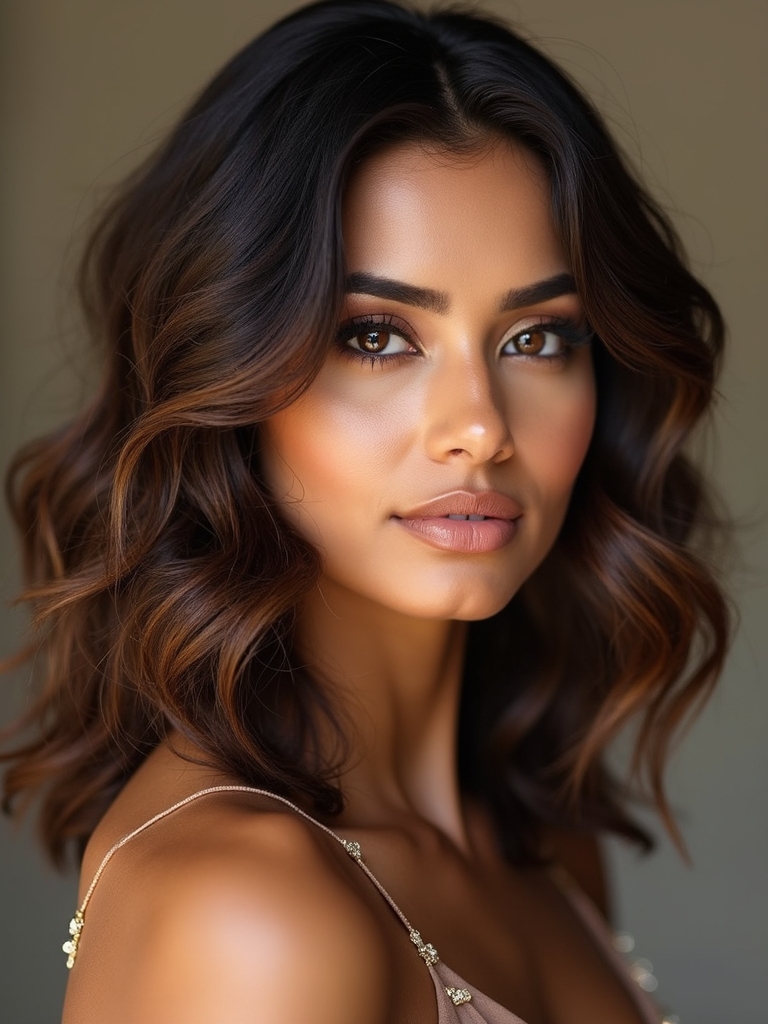 shoulder length jasmine accented waves