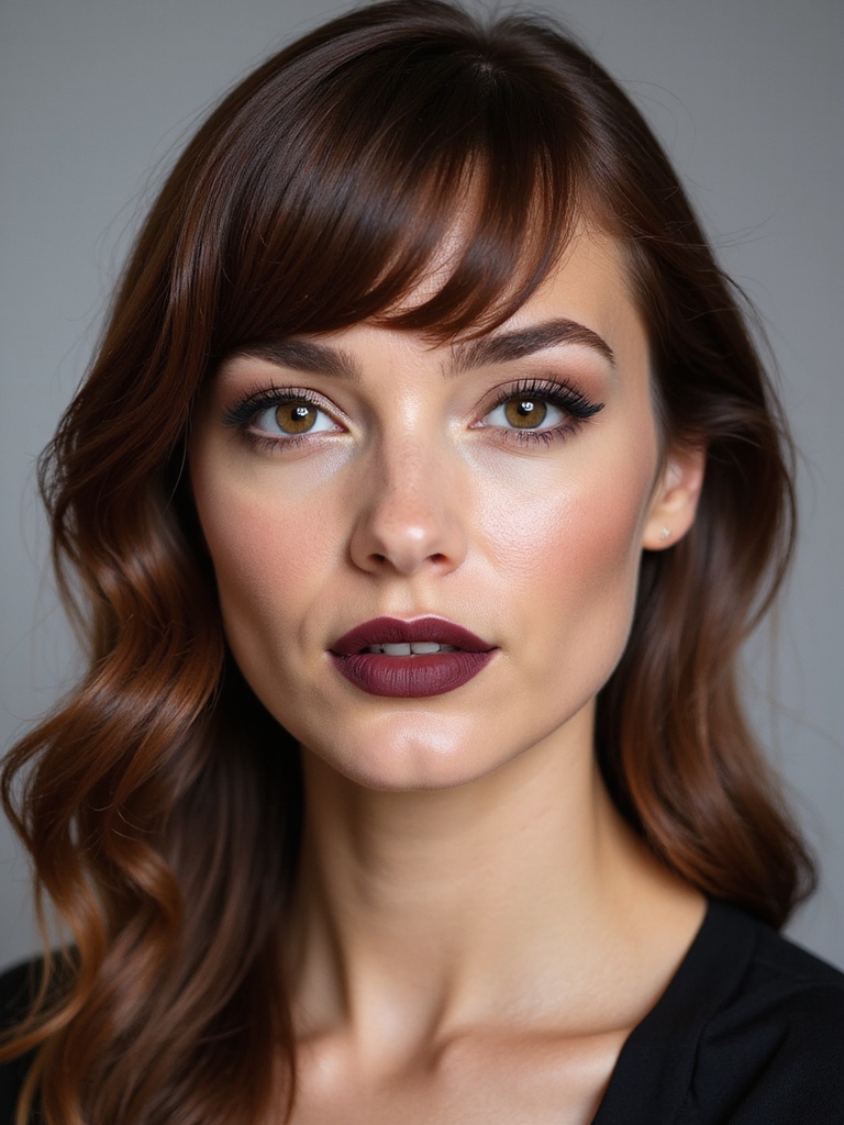side swept fringe elegant volume