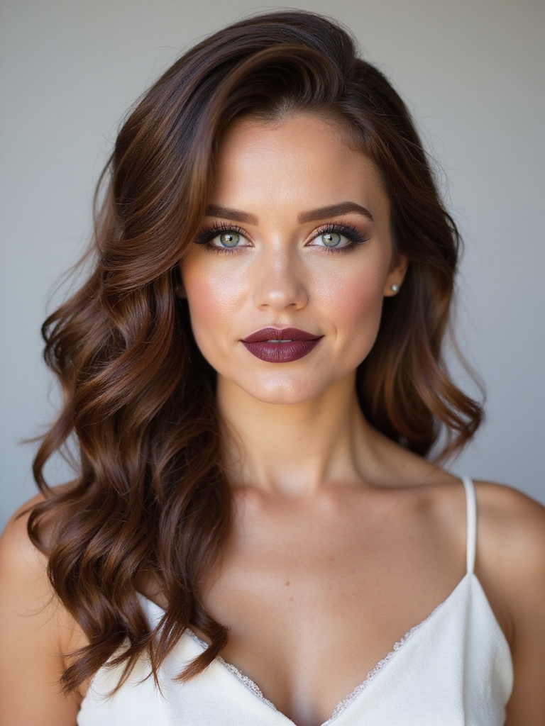 side swept teased romantic curls