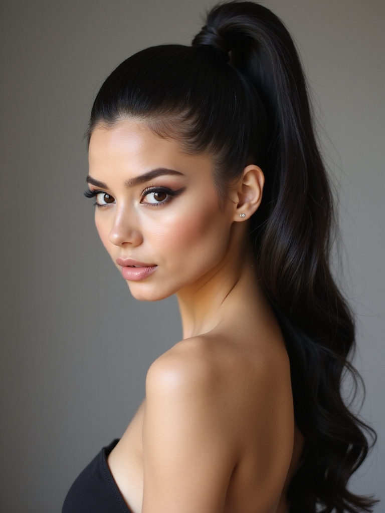 simple elegant bridal ponytail