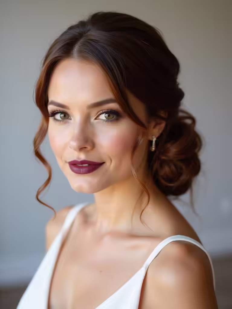 simple head turning bridesmaid updos