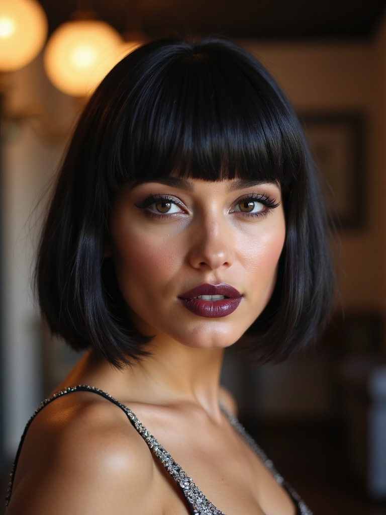 sleek blunt bob glossy