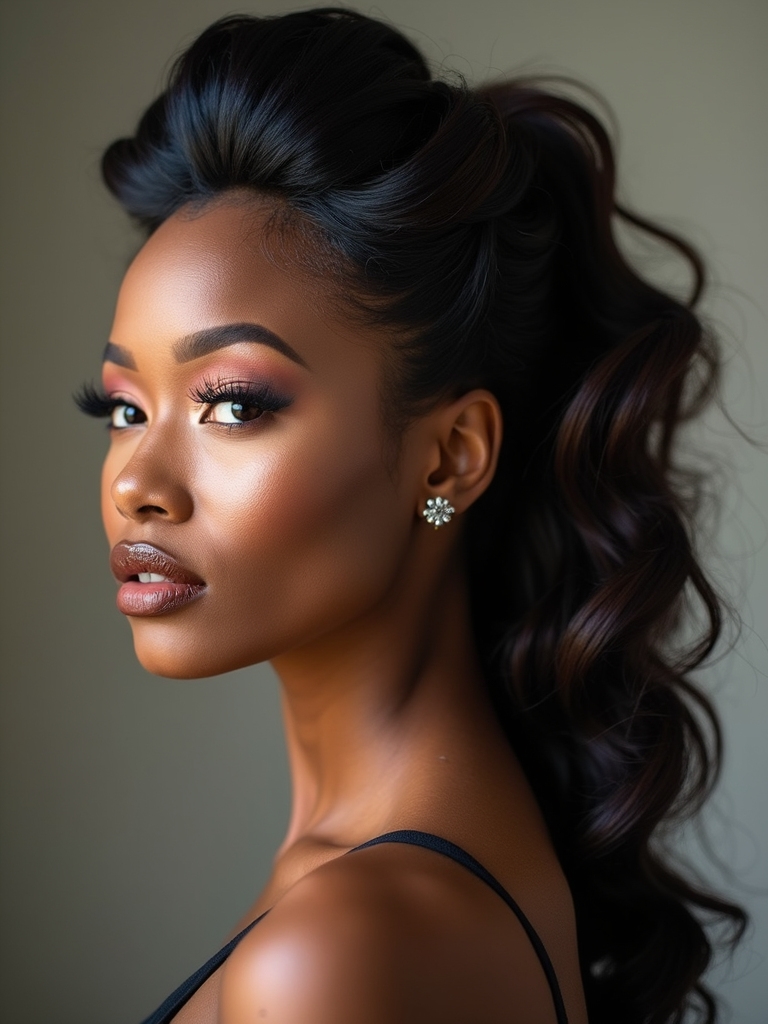 sleek braided low bun