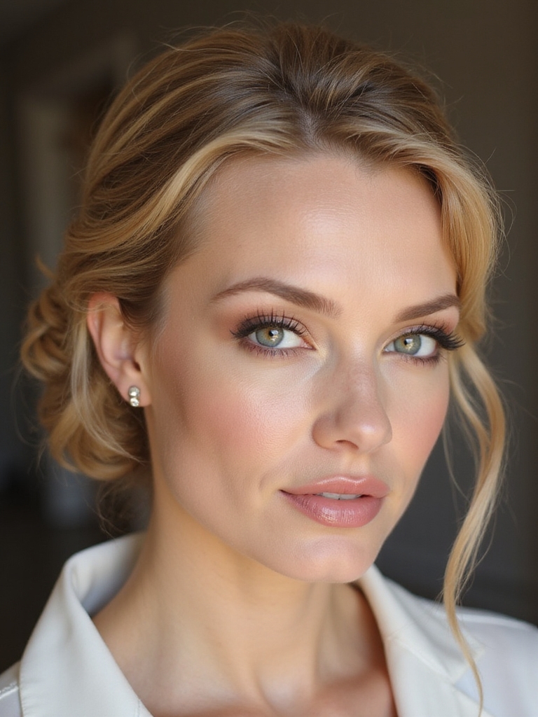 sleek braided low chignons