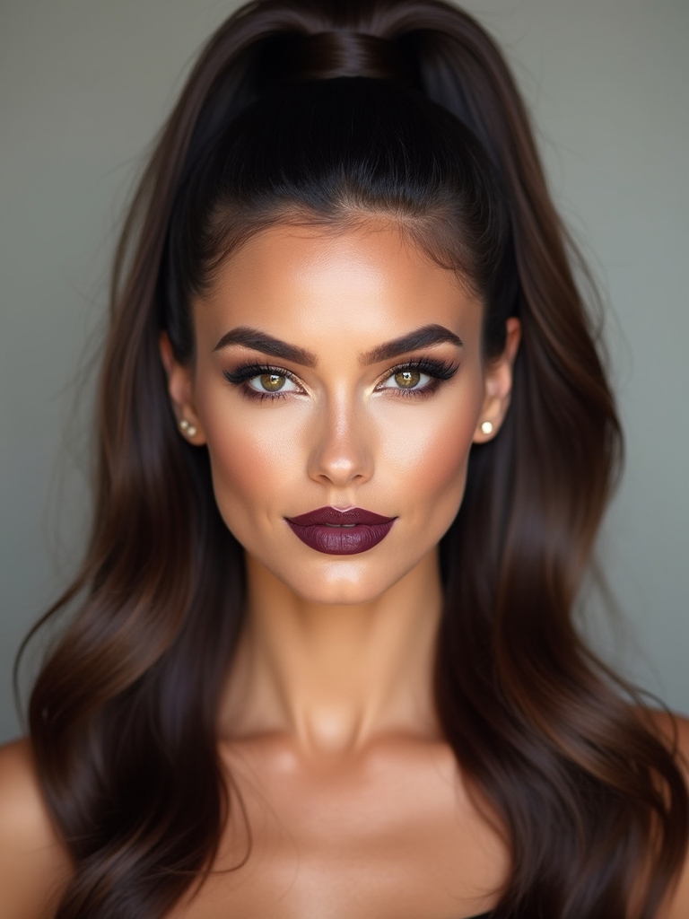 sleek bridal high ponytail