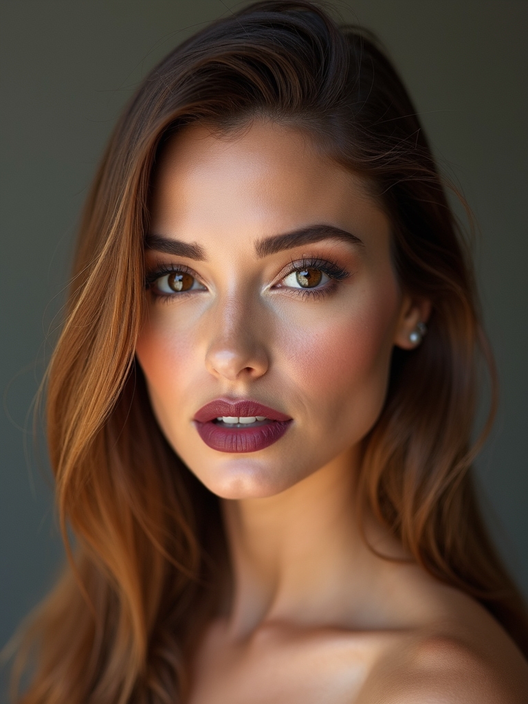 sleek center part lob elegance