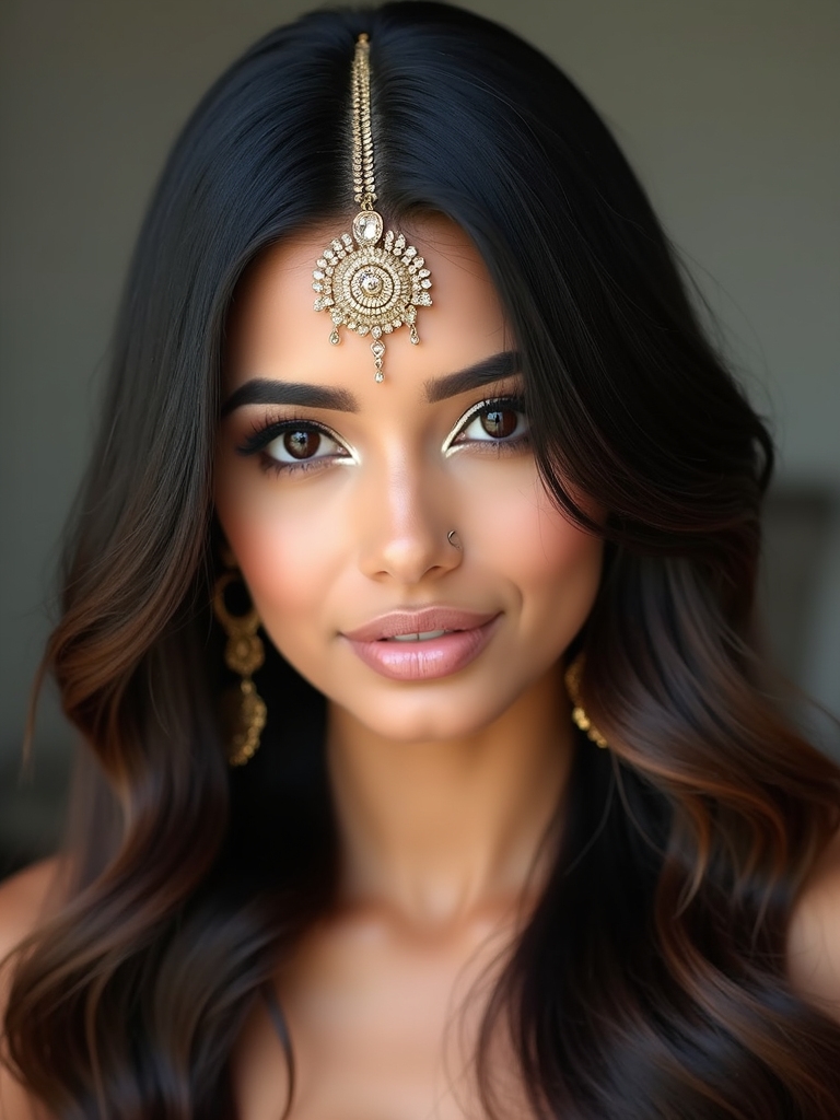 sleek center parted bridal lengths