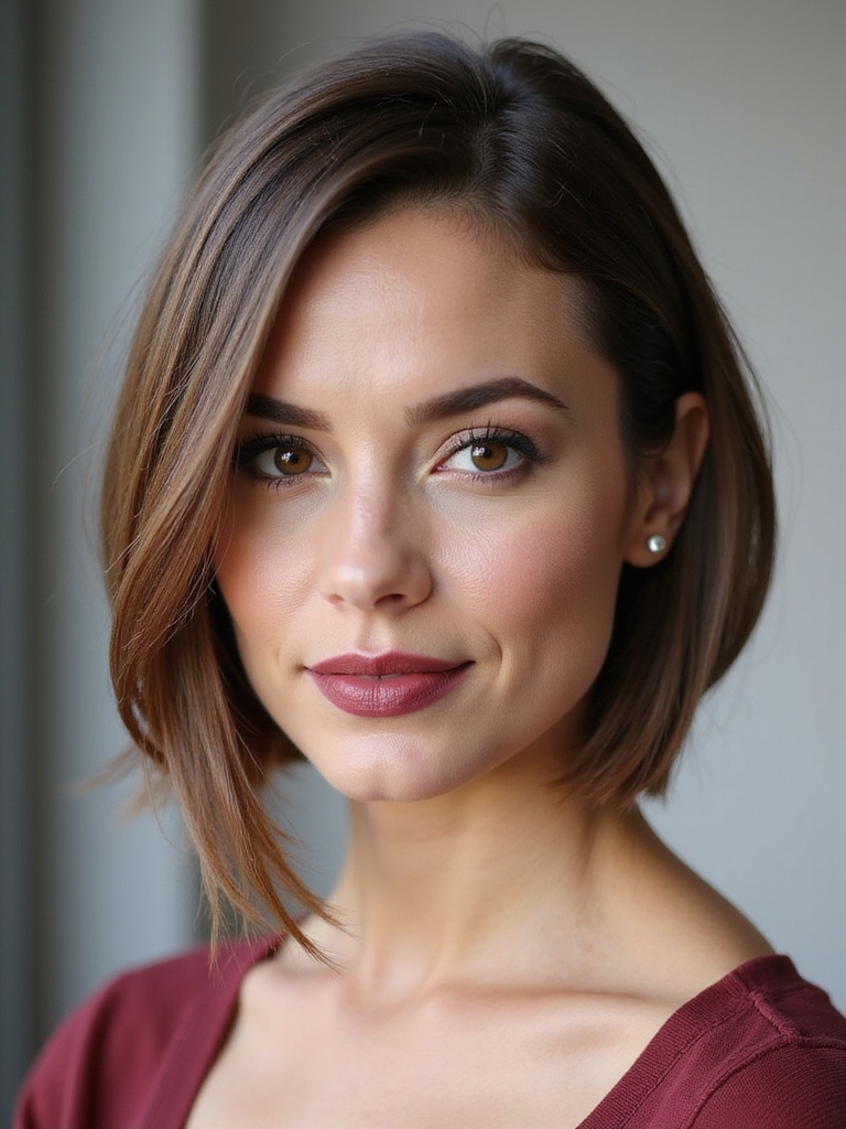 sleek chin length bob elegance