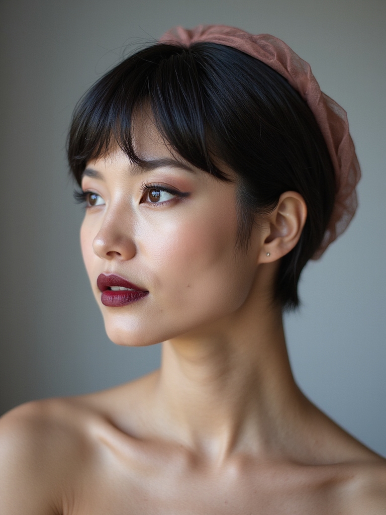sleek crop minimalist veil