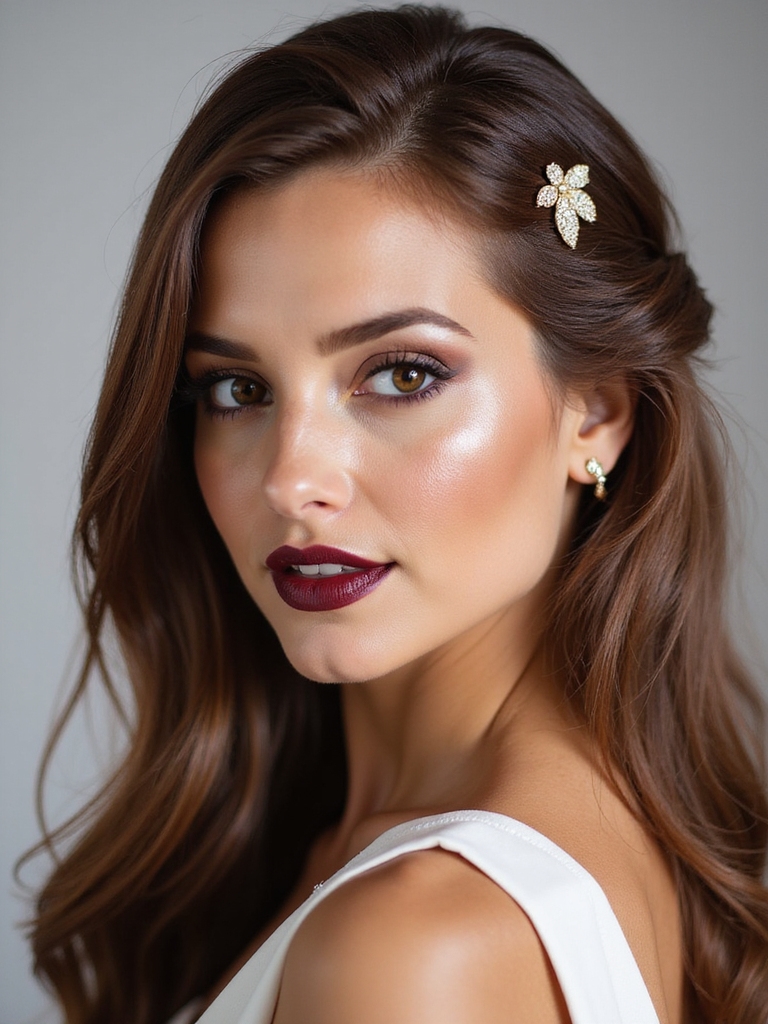 sleek deep side ponytail sweep