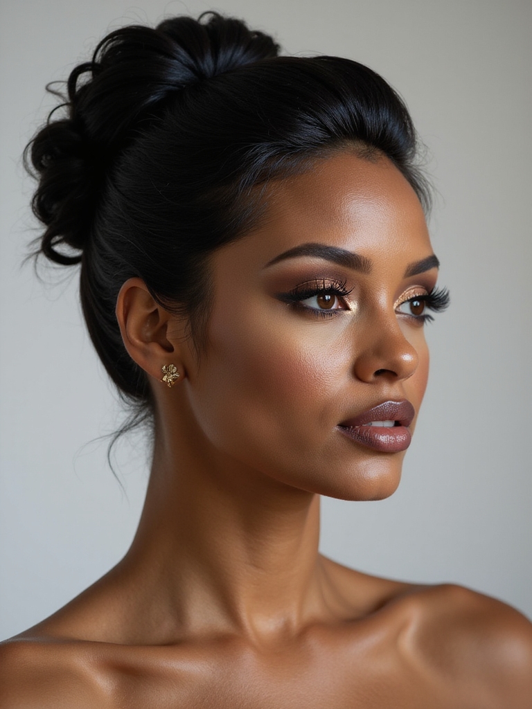 sleek elegant high bun