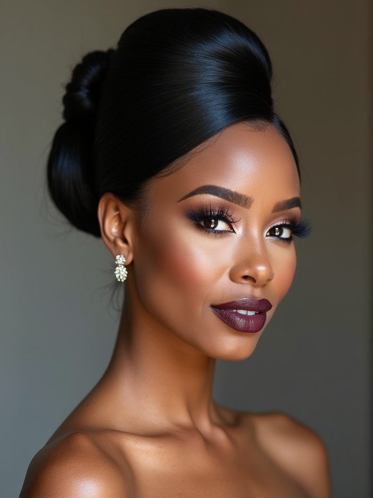 sleek glossy high knot