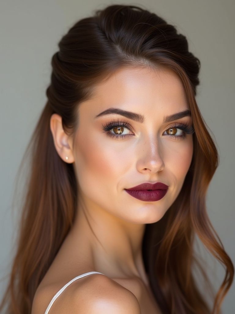 sleek half up braided variations
