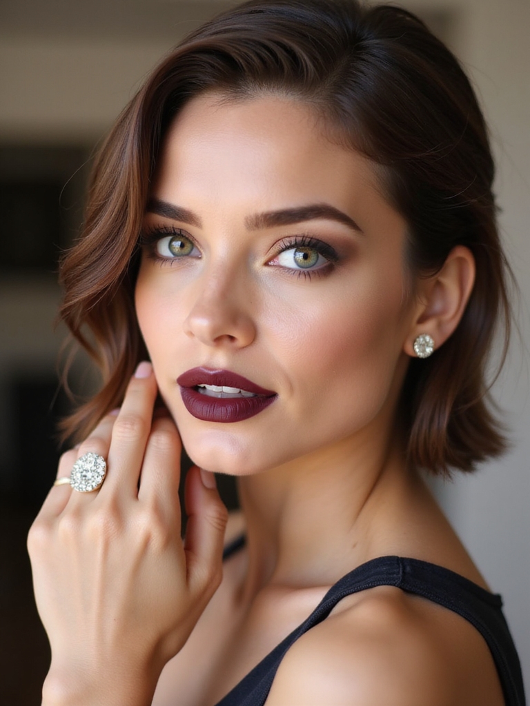 sleek half up deep side