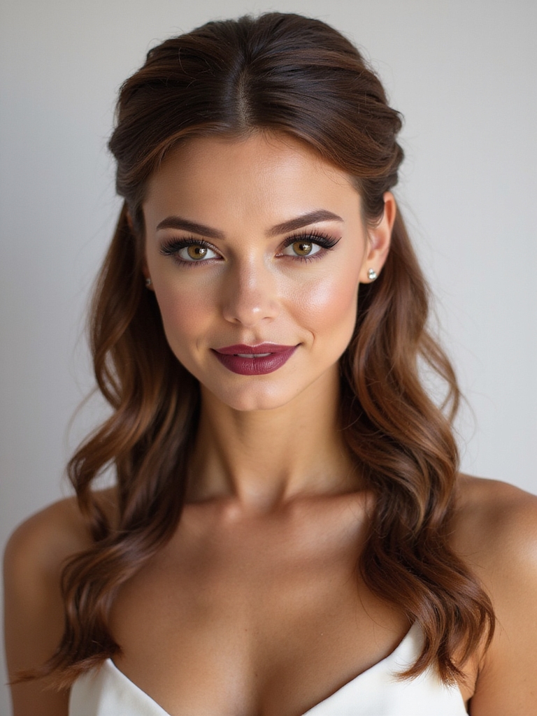 sleek half up polished ponytail