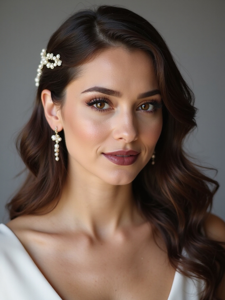 sleek half up vintage glamour