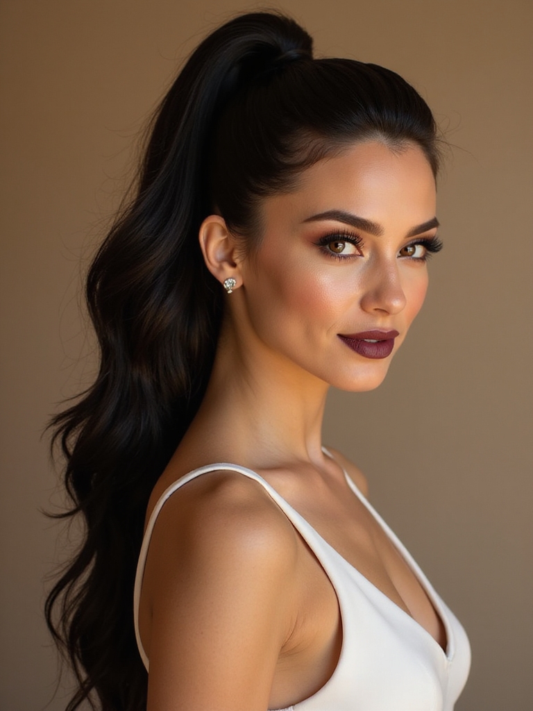 sleek high ponytail polish