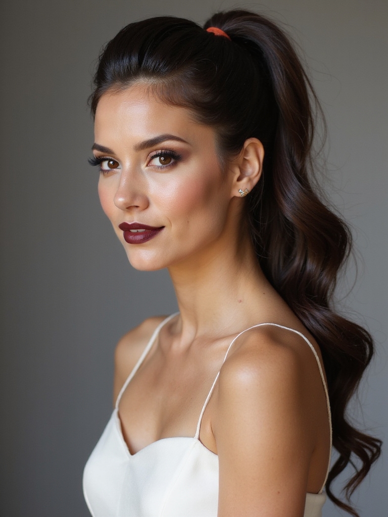 sleek high ponytail with volume