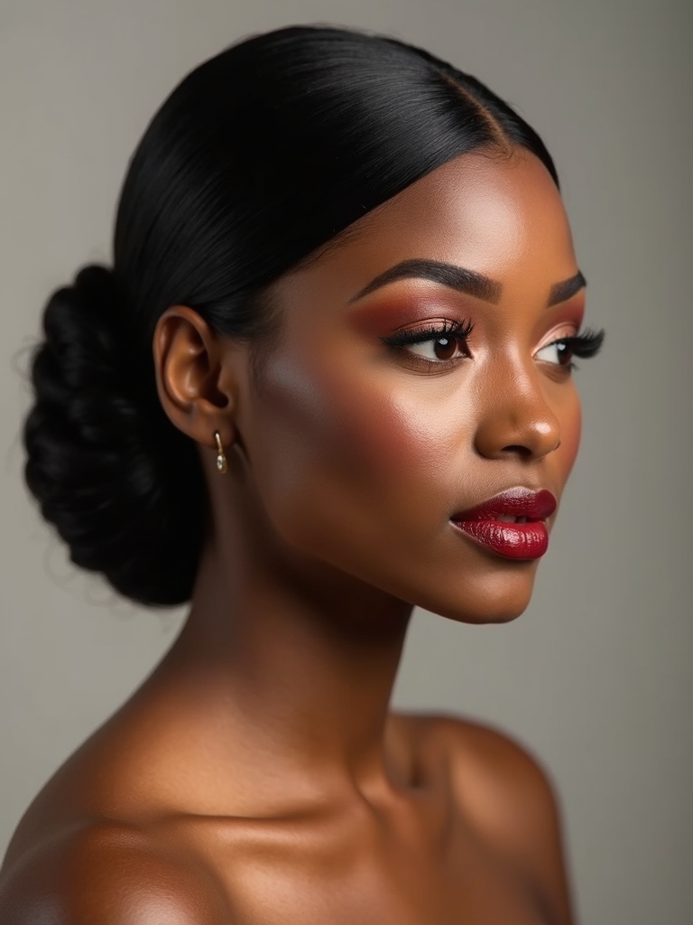 sleek low bun elegance