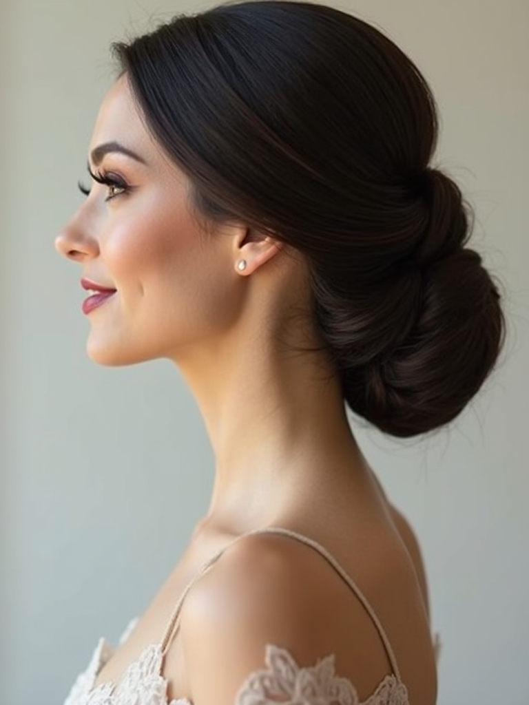 sleek low bun elegance