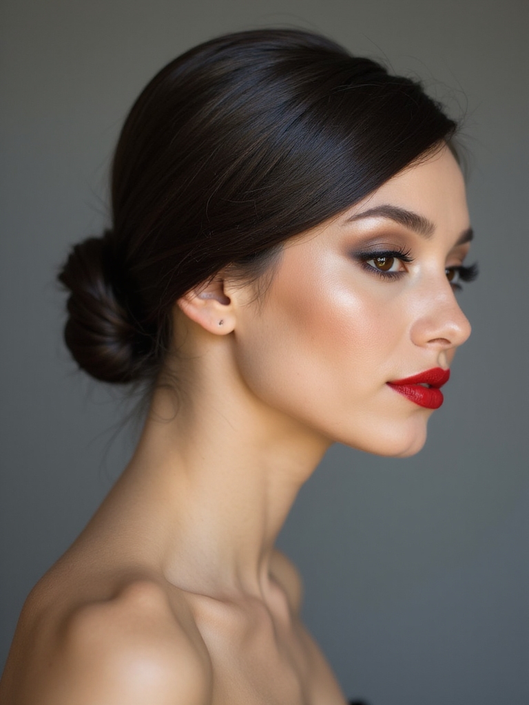 sleek low bun elegance