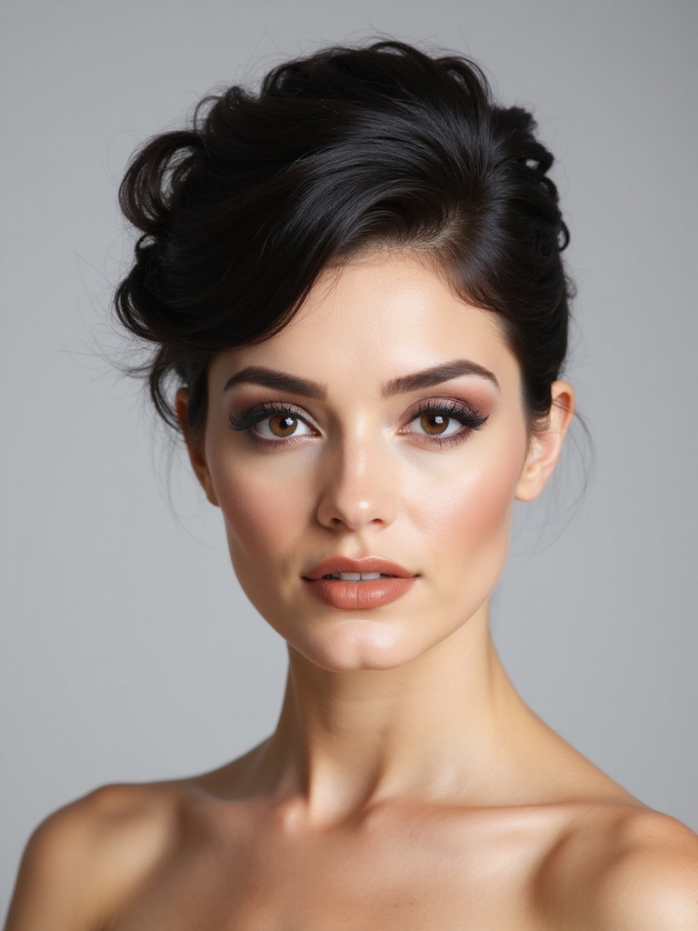 sleek low chignon for short