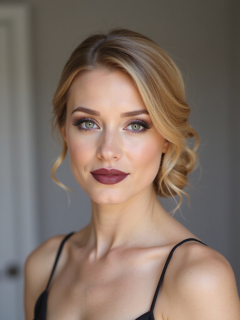 sleek low chignon hairstyle
