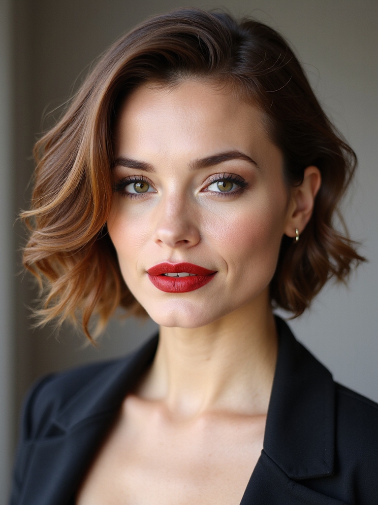 sleek low chignon with face framing