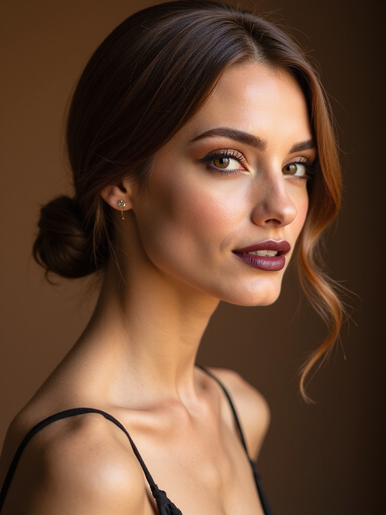 sleek low nape bun