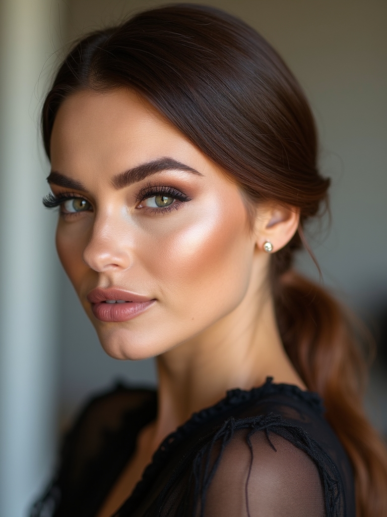 sleek low pony twist
