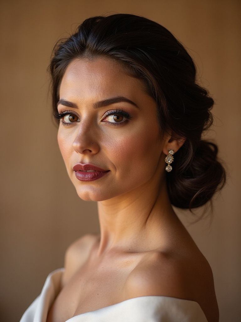 sleek low pony updo