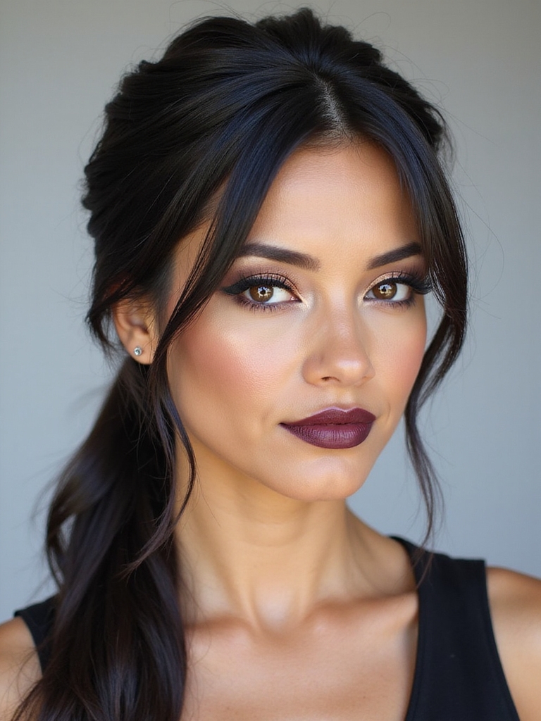 sleek low ponytail elegance