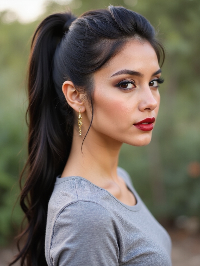 sleek low ponytail elegance