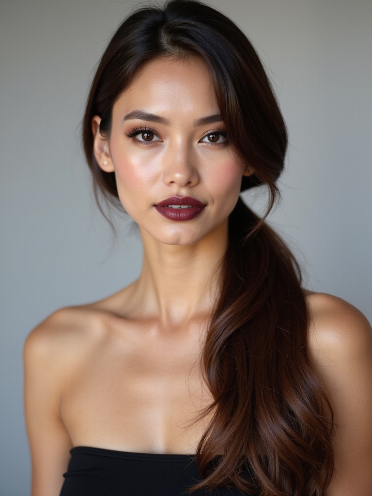 sleek low ponytail polish