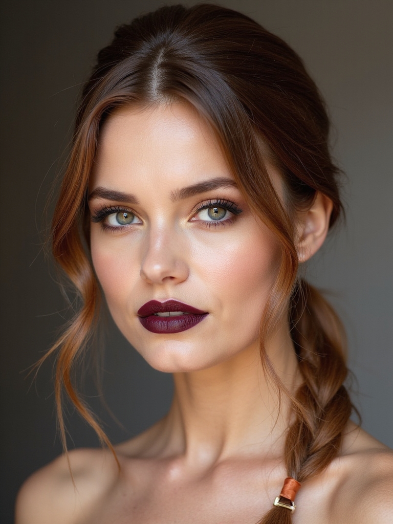 sleek low ponytail ribbon