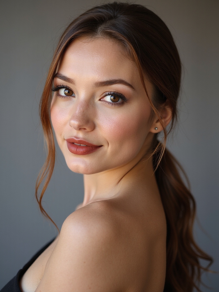 sleek low ponytail wrapped