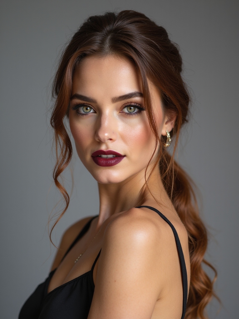 sleek low ponytail wrapped