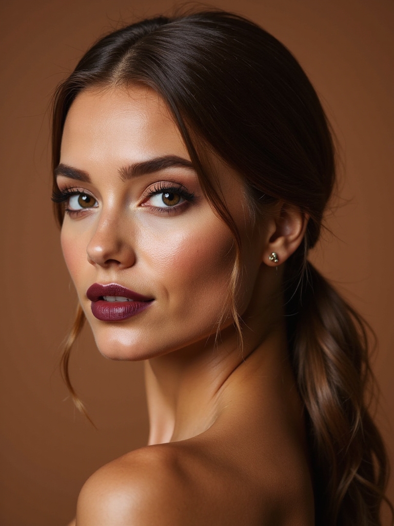 sleek low wrapped ponytail