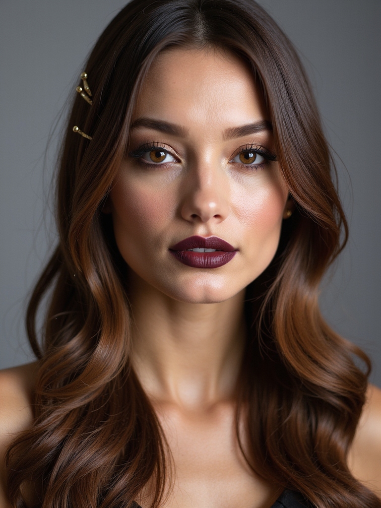 sleek luminous pinned straight