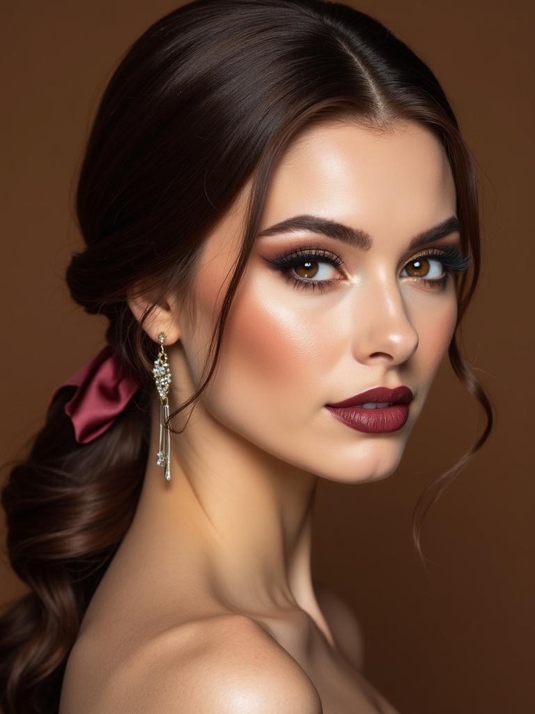 sleek luxurious half up hairstyle