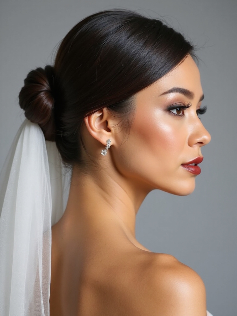 sleek minimalist low bun
