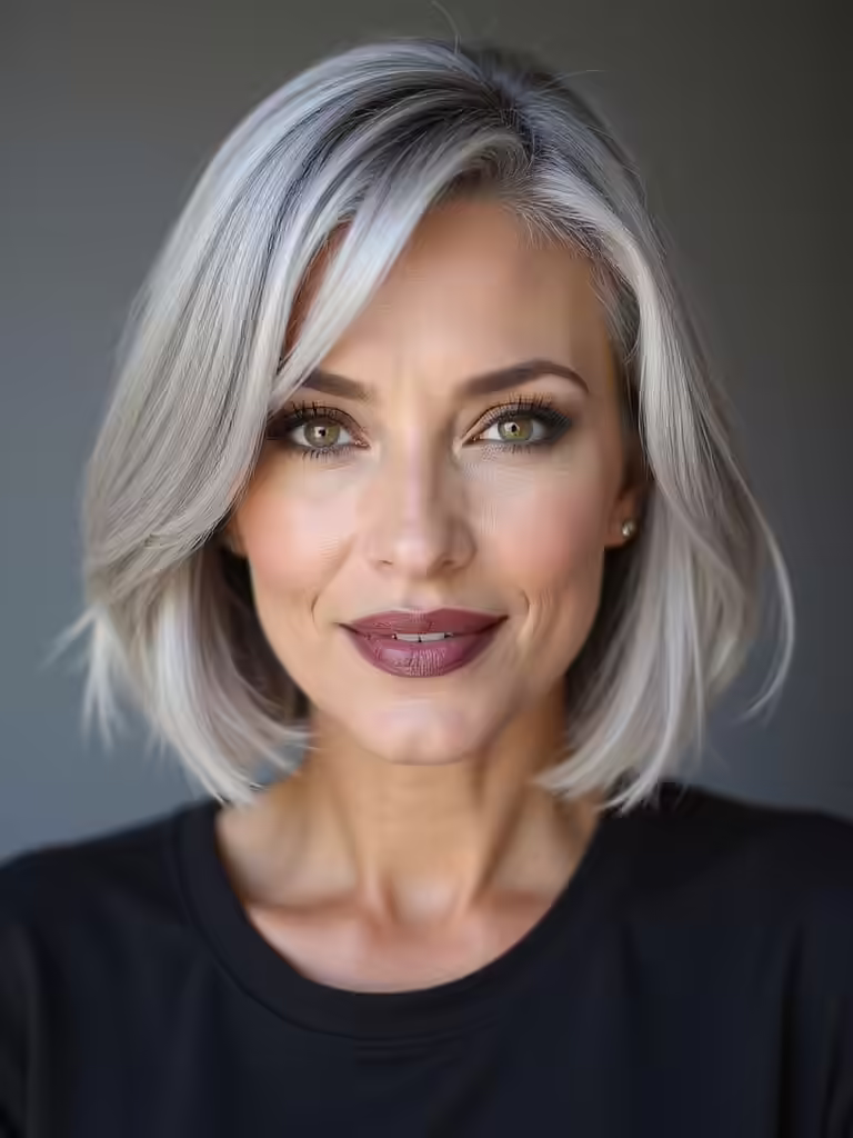 sleek polished bob hairstyle