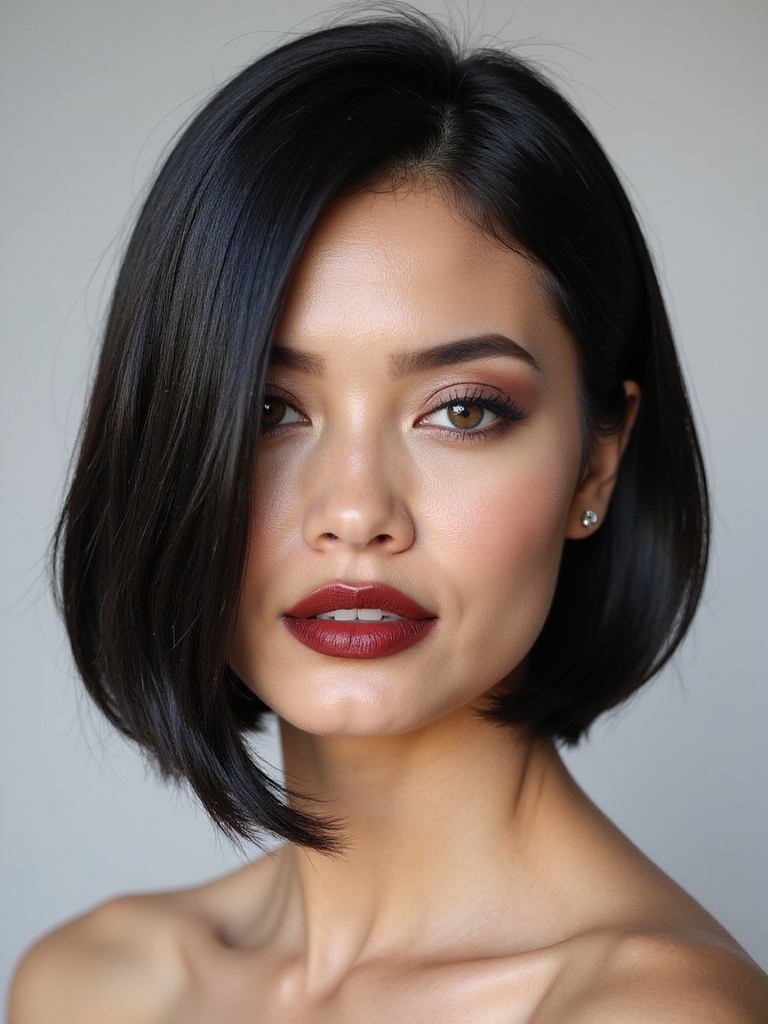 sleek polished bob minimalist elegance