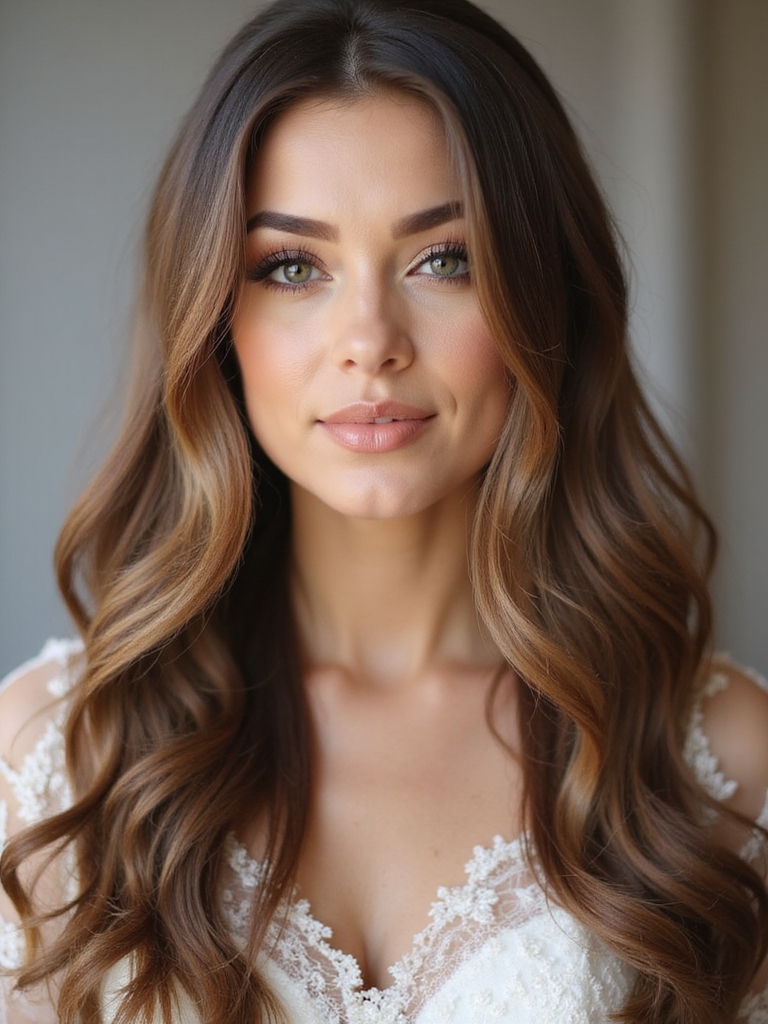 sleek polished bridal flat ironing