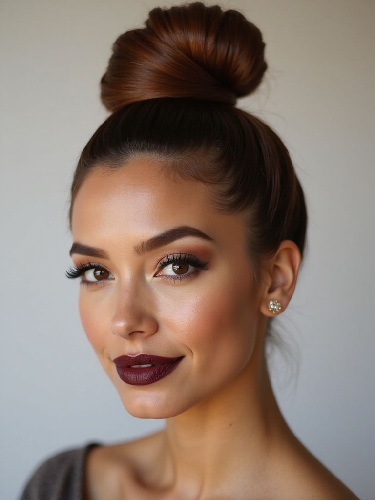 sleek polished high bun