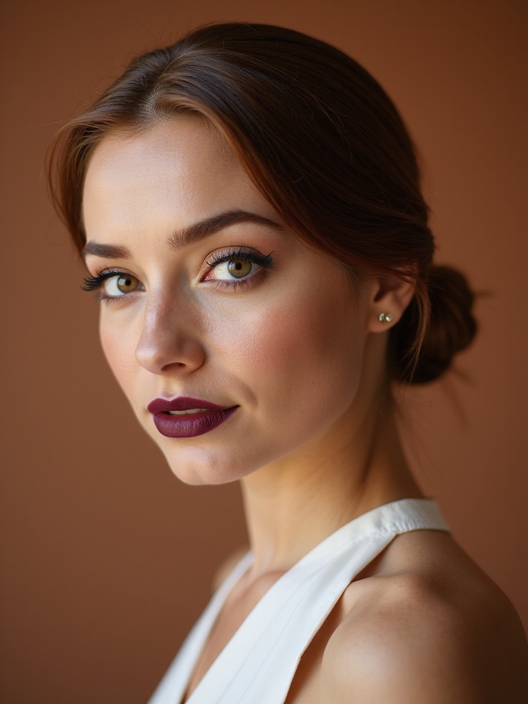 sleek polished low nape bun