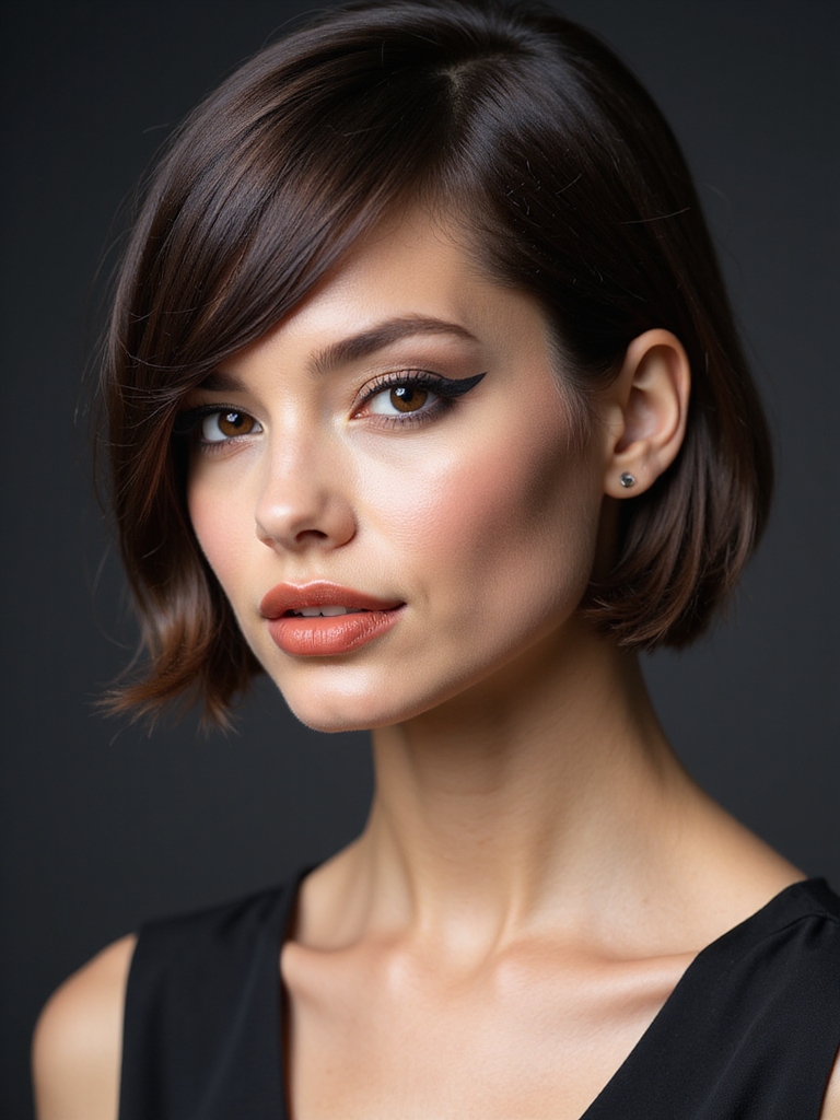 sleek polished short hair bridal