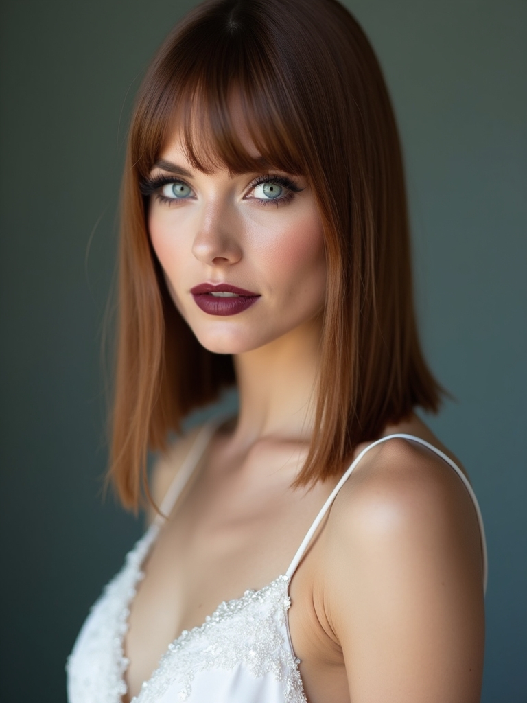 sleek polished shoulder length straight