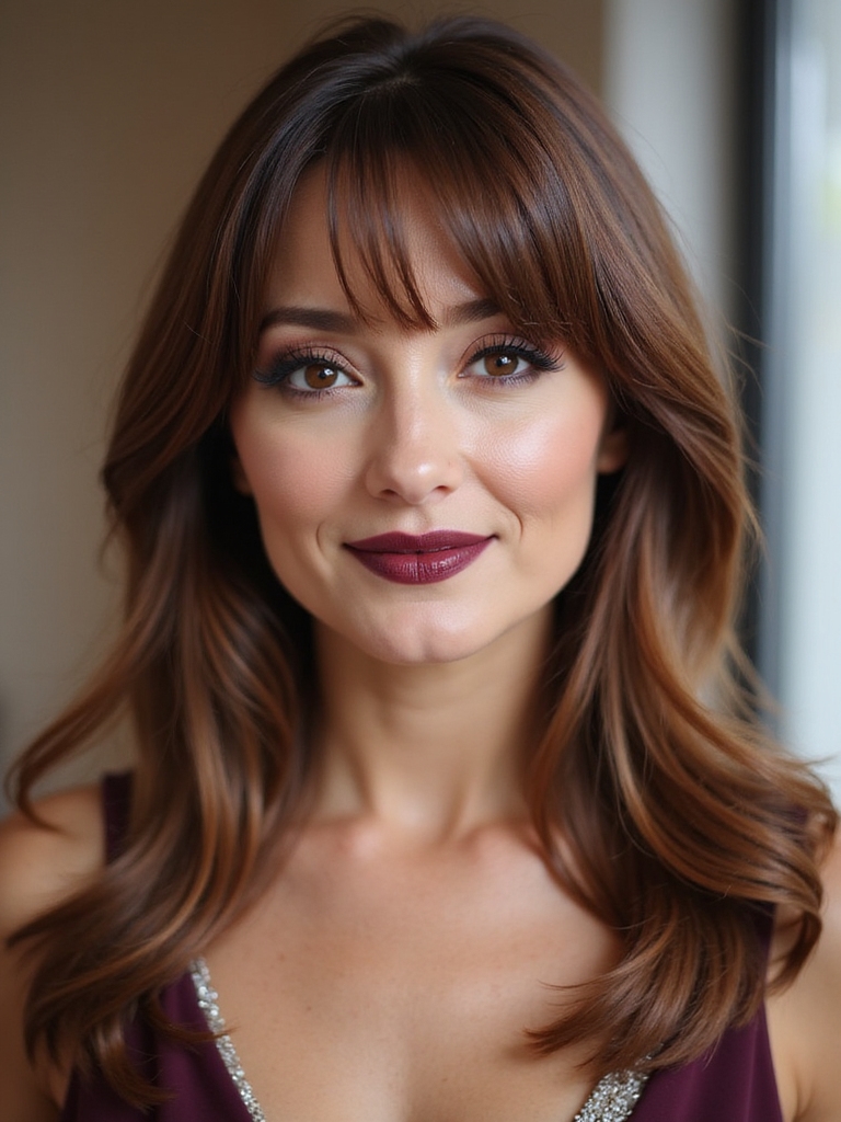 sleek polished straight hairstyle