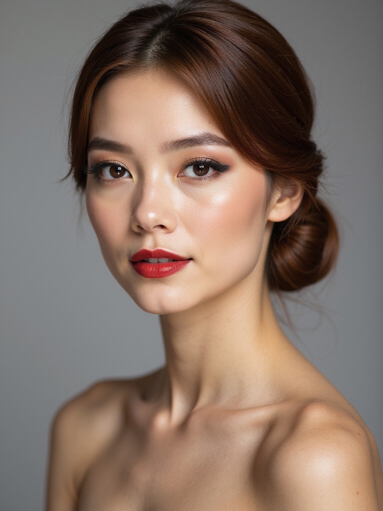 sleek razor center low bun